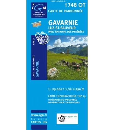 Carte IGN Gavarnie Luz-Saint-Sauveur Pn des Pyrenees - IGN 1748OT