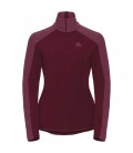 ODLO PULL 1/2 ZIP ROYALE RUMBA RED/MESA ROSE-STRIPES (W)