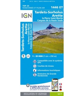 CARTE IGN Tardets Sorholus La-Pierre-Saint-Martin Canyons de la Haute Soule - IGN 1446ET