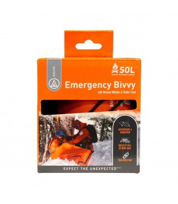 SOL EMERGENCY BIVY WITH RESCUE WHISTLE & TINDER CORD